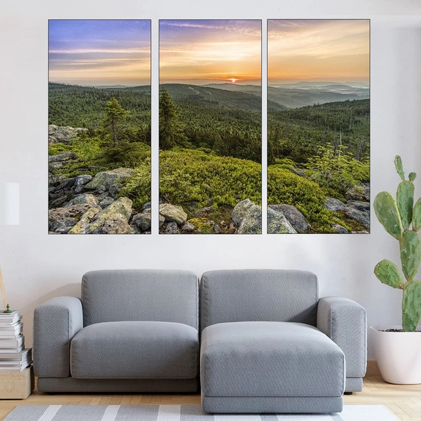 Красив планински изгрев - картина пано за стена - Image 2