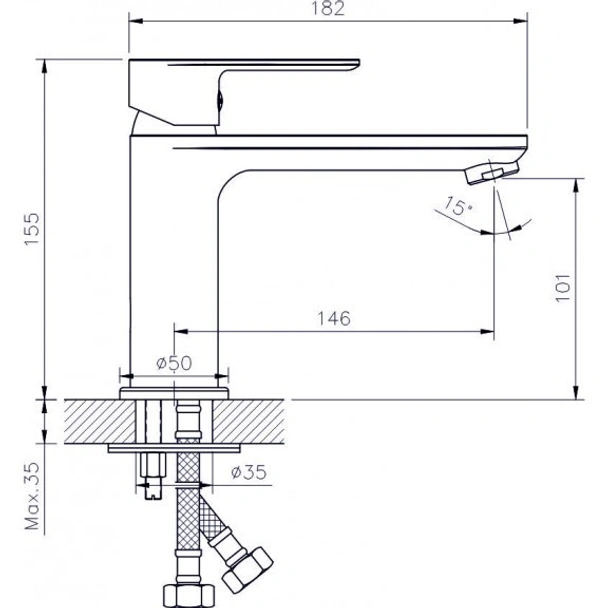 Стоящ смесител за баня Елмира хром INTER CERAMIC - Image 3