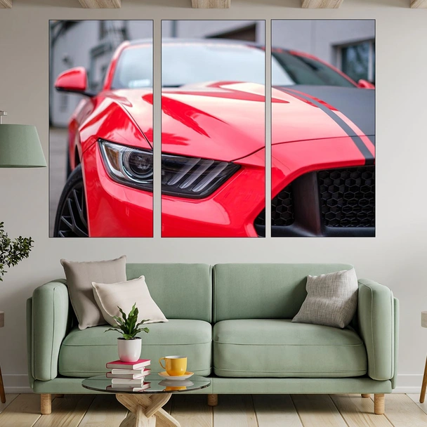 Червенa кола - MUSTANG GT - картина пано за стена - Image 2