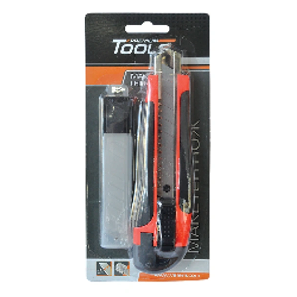 Макетен нож 18х100мм с двукомпонентна дръжка и 8 резеца PREMIUM - Image 2