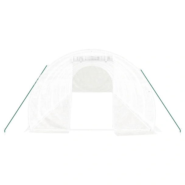 Оранжерия със стоманена рамка бяла 30 м² 10x3x2 м - Image 3
