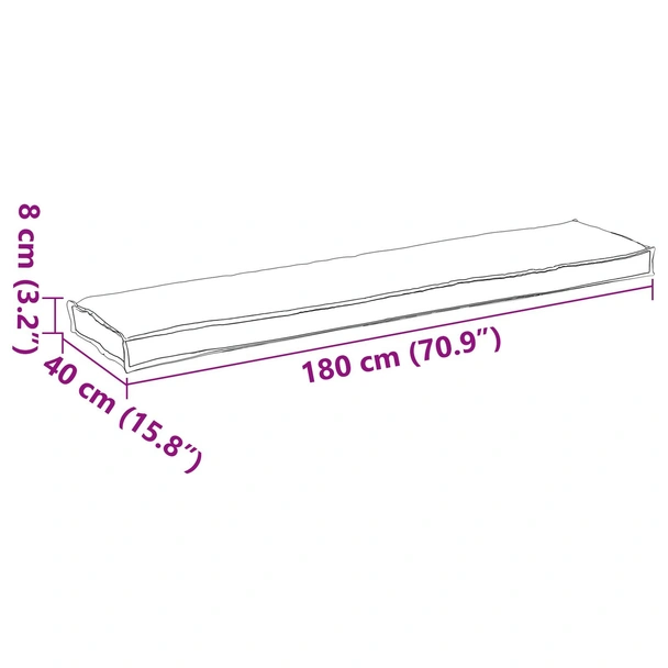 Пачове за пейка 2 броя кралско синьо 180x40x8 см оксфордска тъкан - VL42001725 - Image 10