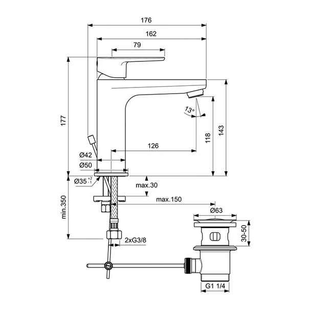 Стоящ смесител за баня с изпразнител Tyria - VIDIMA - Image 3
