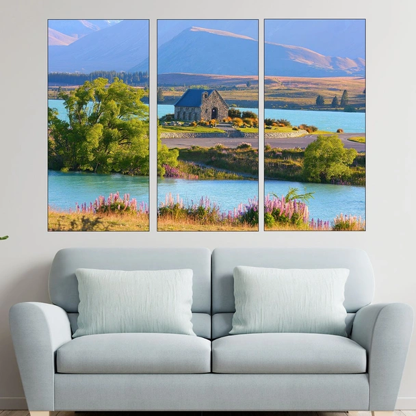 Езеро Текапо в Нова Зенландия - картина пано за стена - Image 2