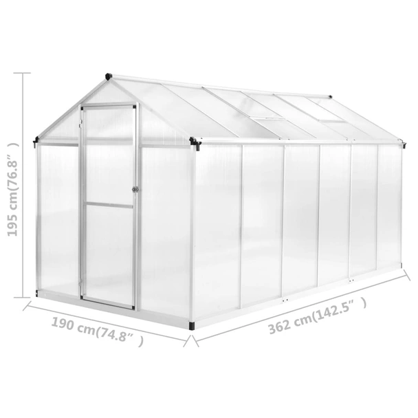 Оранжерия - 3.62x1.90x1.95 м - алуминий и поликарбонат - 13,41 м³ - Image 11
