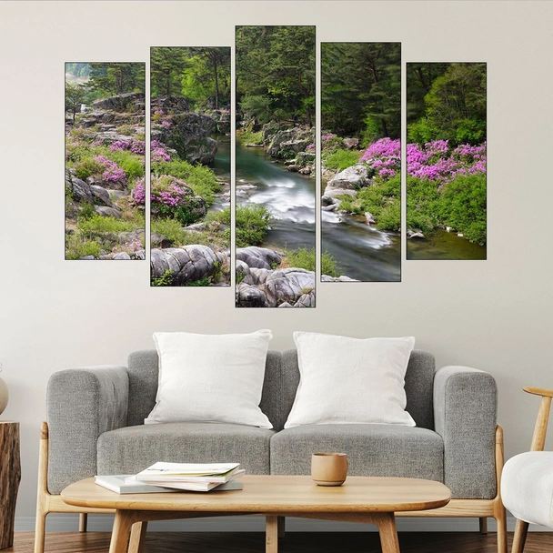 Река в корейска гора - картина пано за стена - Image 3