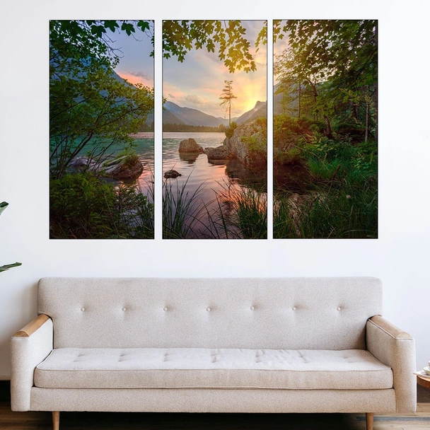Красиво езеро в Алпите - картина пано за стена - Image 2