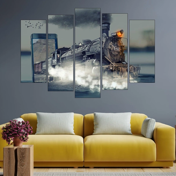 Манипулация влак с парен локомотив - картина пано за стена - Image 3
