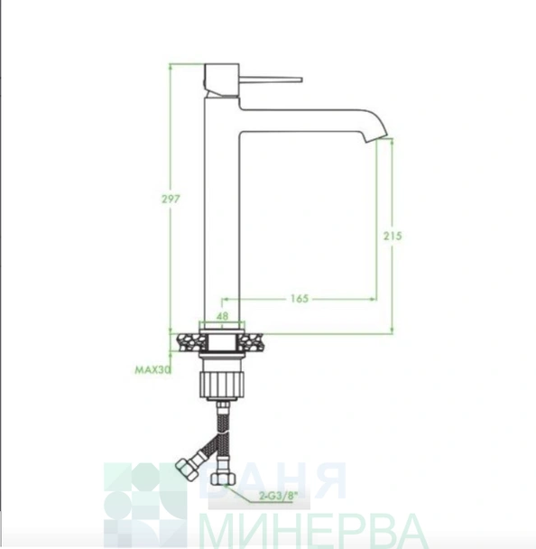 Висок смесител за баня Pola злато LAVEO - Image 5