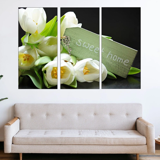 Бели лалета и ключ - картина пано за стена - Image 2