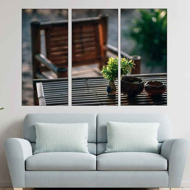 Декорация на бамбукова маса - картина пано за стена - Image 2