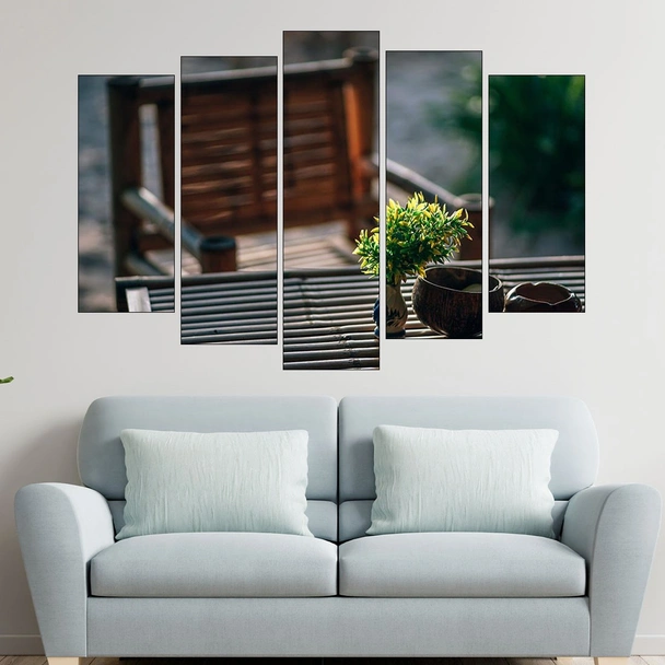 Декорация на бамбукова маса - картина пано за стена - Image 3