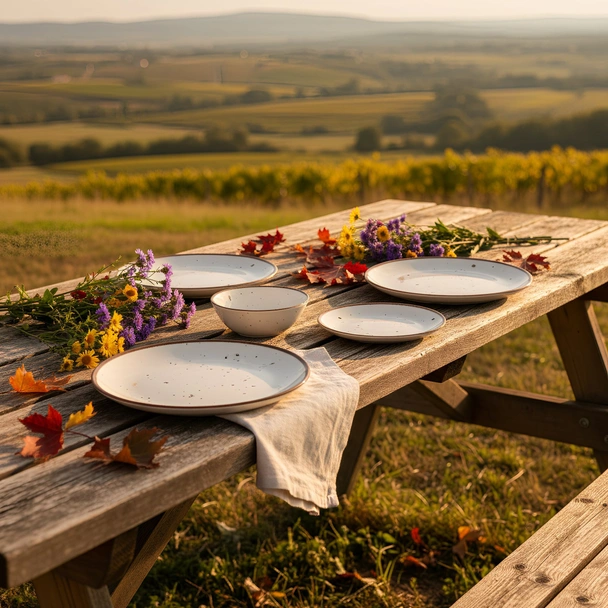 Порцеланов сервиз за хранене 24 части Кафяви пръски TOPRAKSAN - Image 3