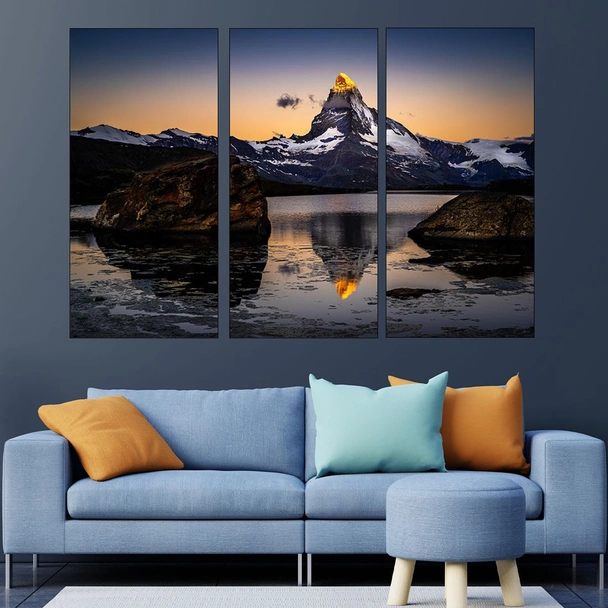 Залез над връх Матернхорн - картина пано за стена - Image 2