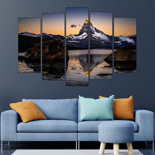 Залез над връх Матернхорн - картина пано за стена - Image 3