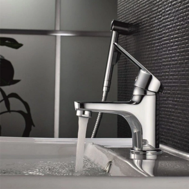 Стоящ смесител за баня с бидетна слушалка Quadrat INTER CERAMIC - Image 2