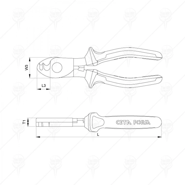 Клещи за рязане на кабел 160 мм 6" 1000 V CETA-FORM - Image 2