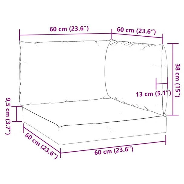 Палетни възглавници, 3 бр, меланж светлосиви, плат - Image 10