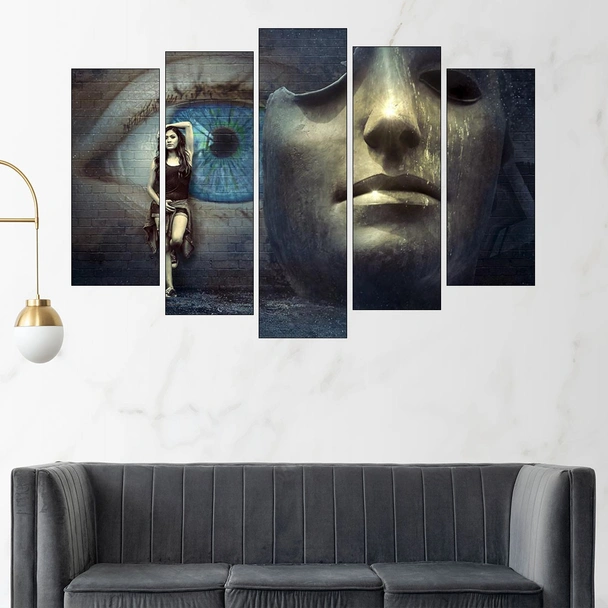 Маска и момиче - картина пано за стена - Image 3