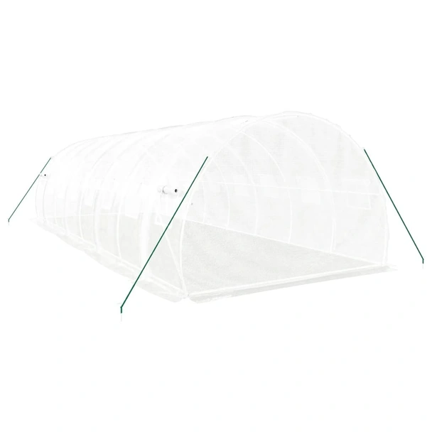 Оранжерия със стоманена рамка бяла 24 м² 8x3x2 м - Image 5