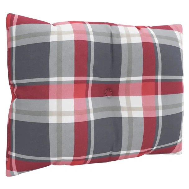 Палетни възглавници, 3 бр, червено каре, текстил - Image 6