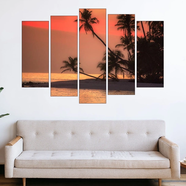 Остров с палми привечер - картина пано за стена - Image 3