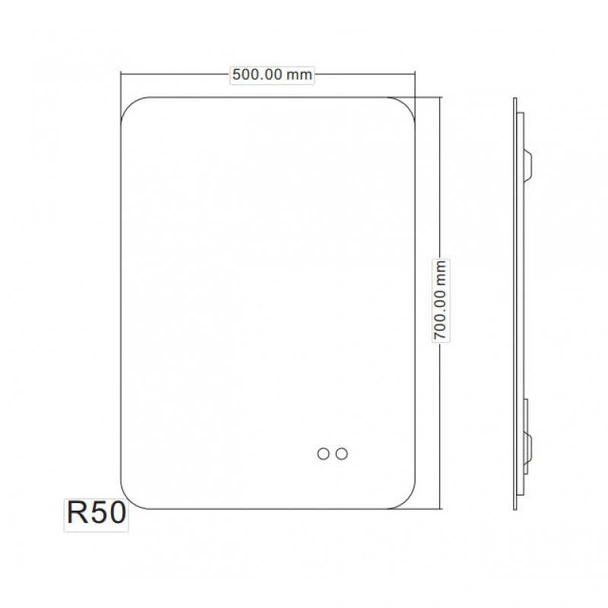 Огледало за баня с LED осветление 50x70 см Fabia INTER CERAMIC - Image 3