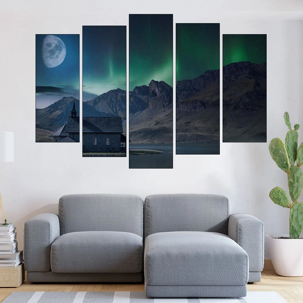 Изглед на северното сияние - картина пано за стена - Image 3