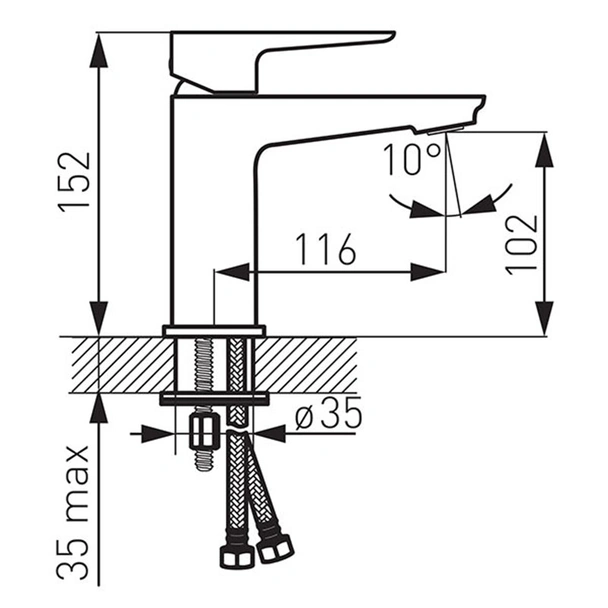 Стоящ смесител за умивалник Adore бял- FERRO - Image 2