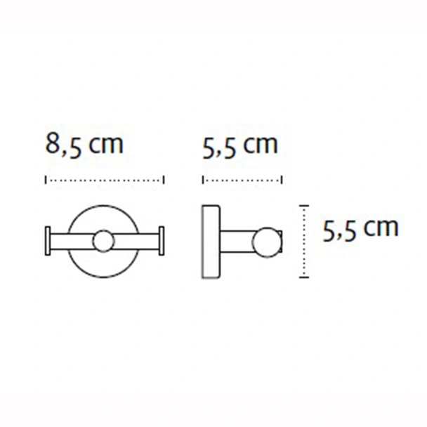 Двойна кръгла закачалка за баня Uno KAPITAN - Image 2
