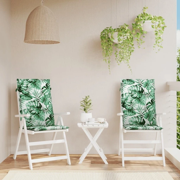 Възглавници за столове  2 бр на зелени листа текстил - VL361244 - Image 1