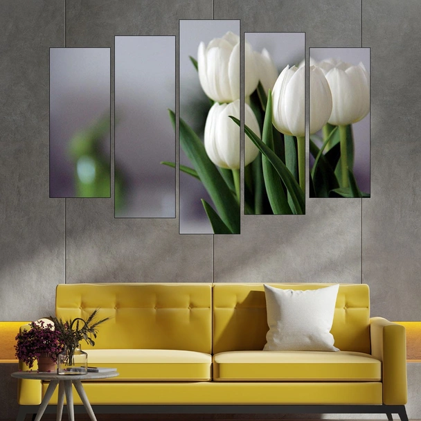 Букет бели лалета - картина пано за стена - Image 3