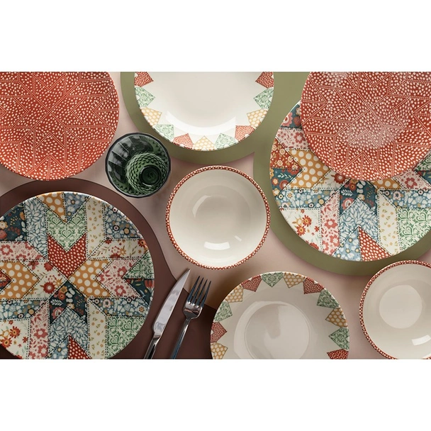 Порцеланов сервиз за хранене 24 части Сърца и цветя FARIKA - Image 2