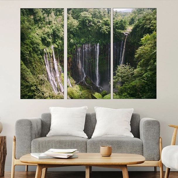 Водопада  tumpaksewu в Индонезия  - картина пано за стена - Image 2