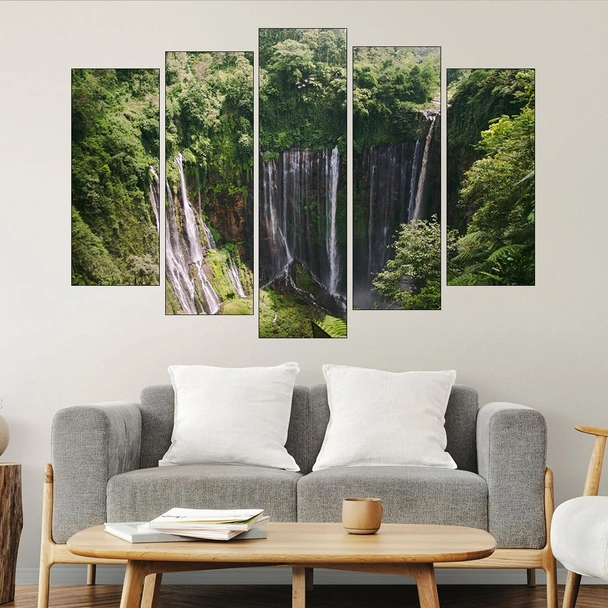 Водопада  tumpaksewu в Индонезия  - картина пано за стена - Image 3