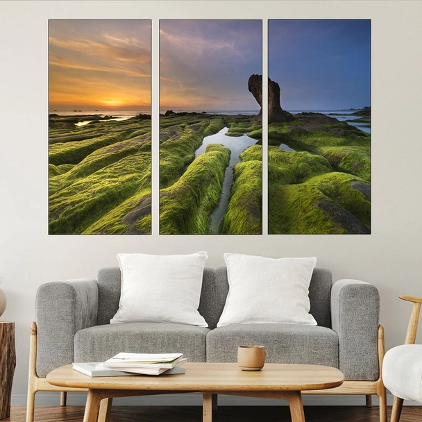 Бряг с обрасли камъни - картина пано за стена - Image 2