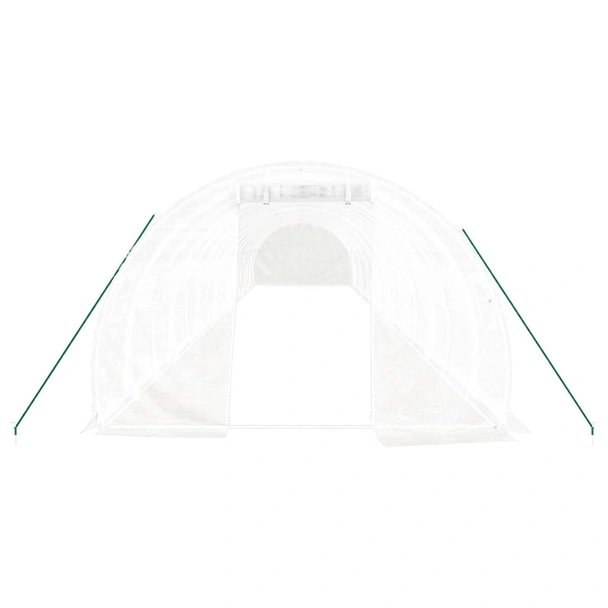 Оранжерия със стоманена рамка бяла 48 м² 16x3x2 м - Image 3