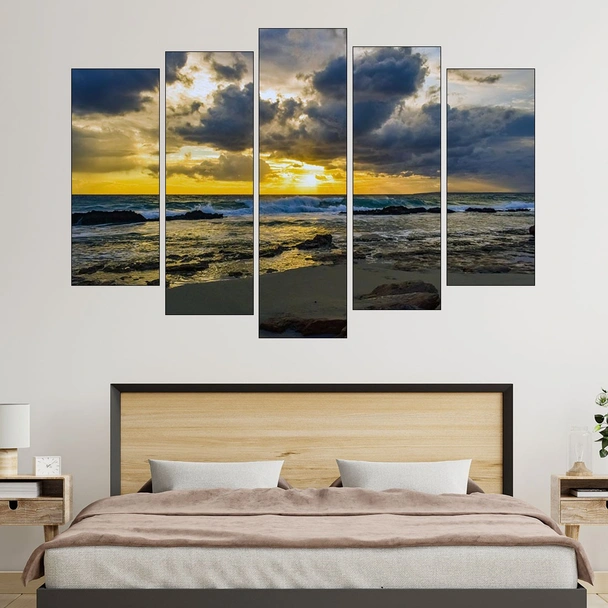 Залез над морско крайбрежие - картина пано за стена - Image 3