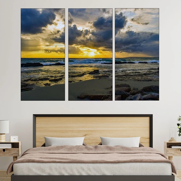Залез над морско крайбрежие - картина пано за стена - Image 2