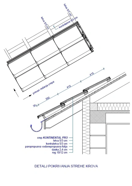 Керемида Континентал PRO 48x29 см черна MLADOST - Image 2