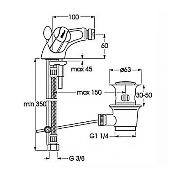 Стоящ смесител за биде Style VIDIMA - Image 2
