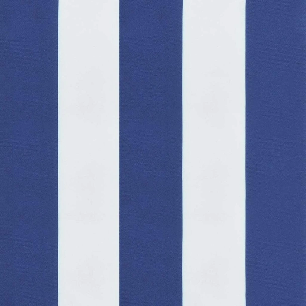 Възглавници за външни пейки 2 бр синьо-бели 120x50x7 см плат - VL361690 - Image 8