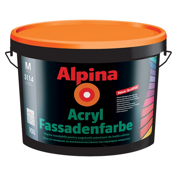 Фасадна боя ALPINA COLORSTUDIO ACRIL - база М, 9.8 л - Image 1