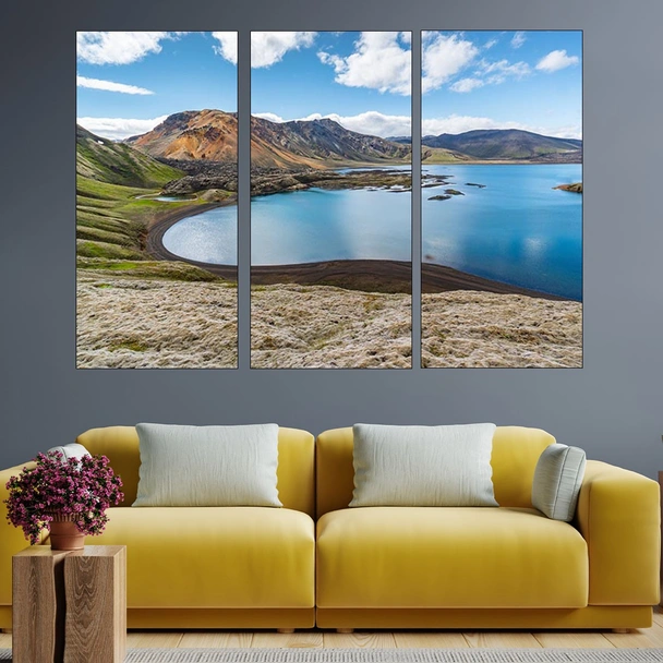 Красиво езеро в Исландия - картина пано за стена - Image 2