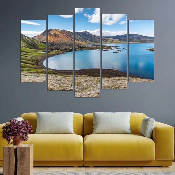 Красиво езеро в Исландия - картина пано за стена - Image 3