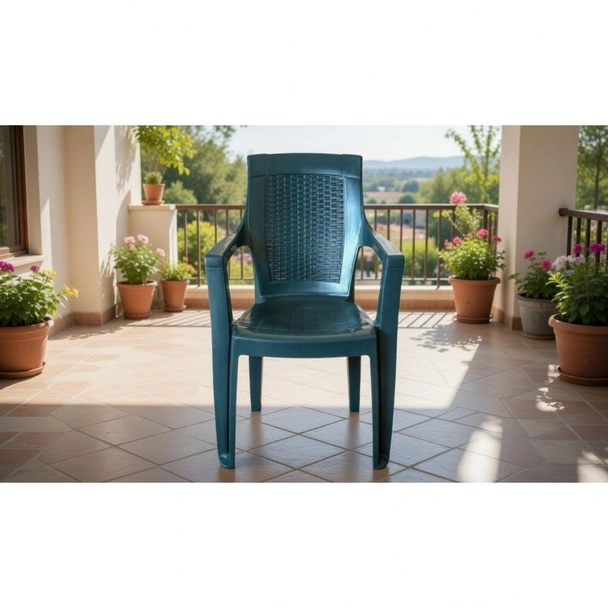 Градински стол PVC зелен Milano MEVSIM - Image 3