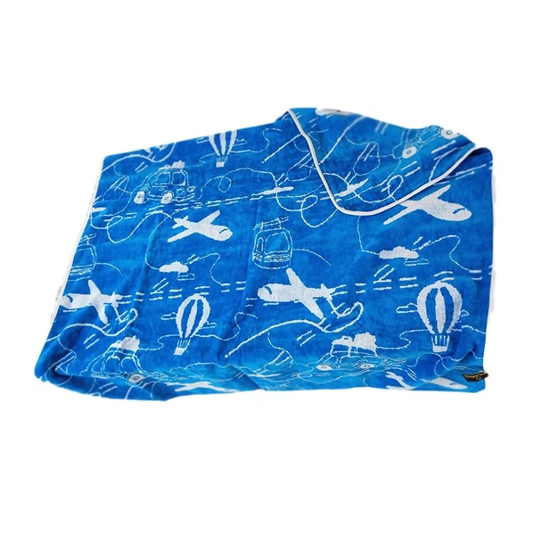 Бебешка хавлия с качулка 100x100 см тъмносиня BULGARIA TEX - Image 2