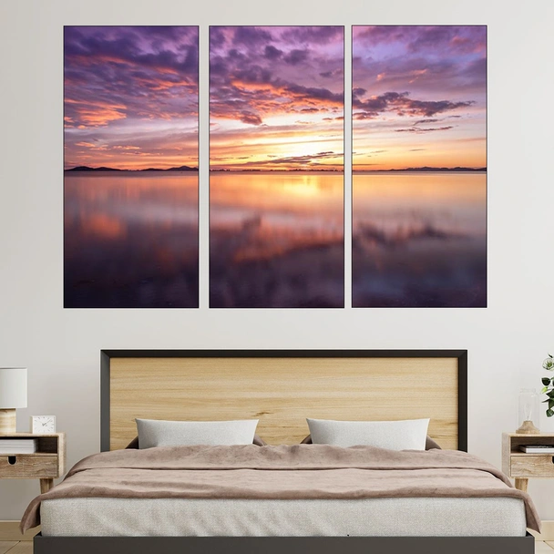 Живописен изгрев над езерото - картина пано за стена - Image 2