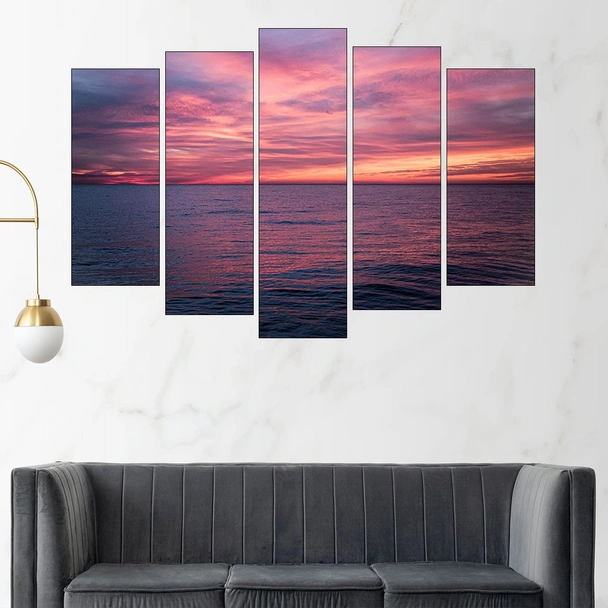 Изгрев над морски хоризонт - картина пано за стена - Image 3