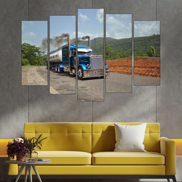 Камион цистерна на път - картина пано за стена - Image 3